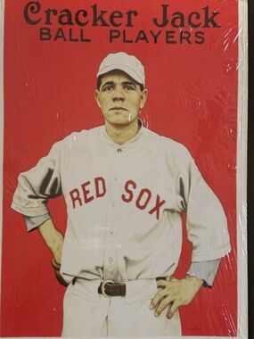 Vintage Cracker Jack - Babe Ruth - Boston - Metal Sign